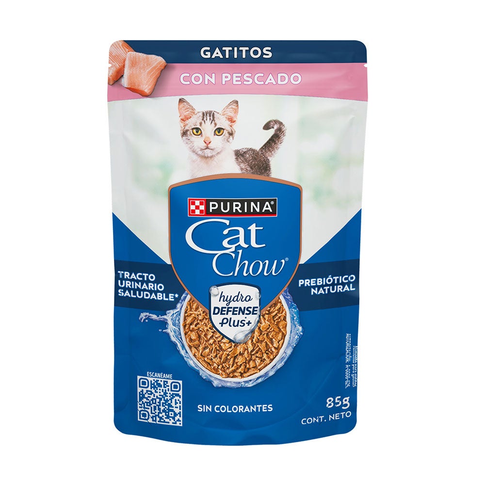 Sobre Cat Chow gatitos con Pescado, comida húmeda para gatitos que apoya al tracto urinario